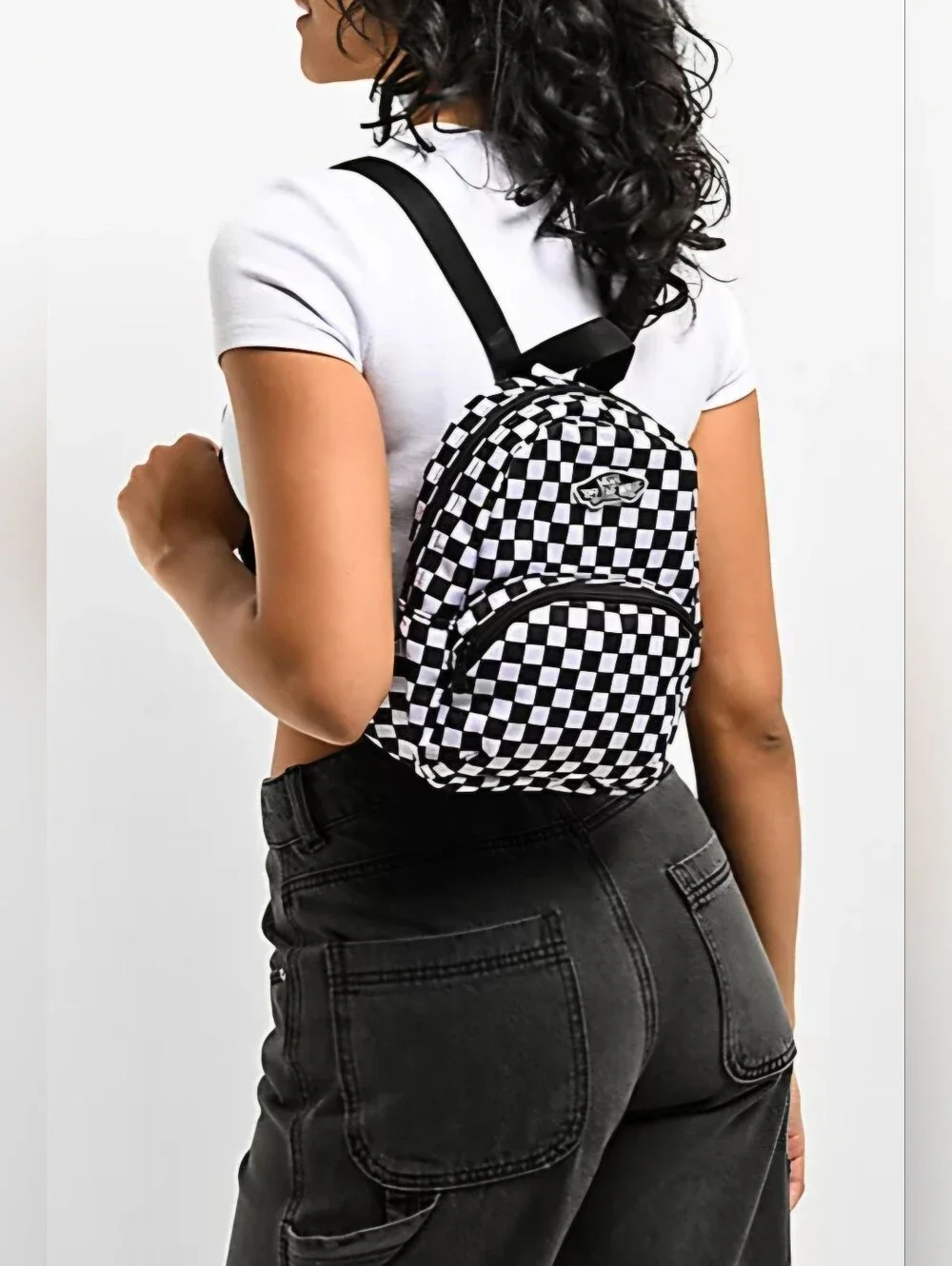 VANS Mini Backpack Black/White Checkerboard Pattern Skate BMX Freestyle Moto